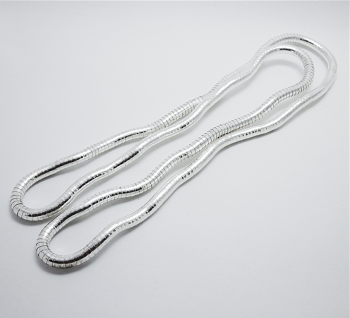 Moldable Necklace Shiny Silver Flexible Necklace - 5mm - Click Image to Close